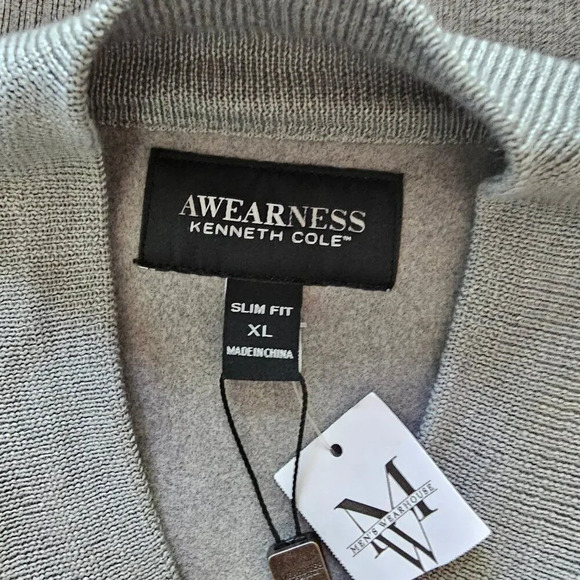 Kenneth Cole Awearness Men's Gray Zip Up Slim Fit Vest Size size XL - Picture 5 of 11